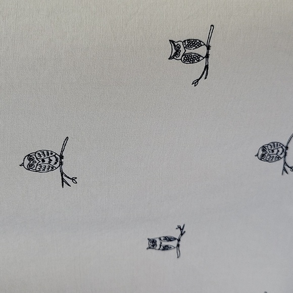 Beachlunchlounge Owl Print Button Down White/Navy Size 1X NWT - Picture 8 of 14